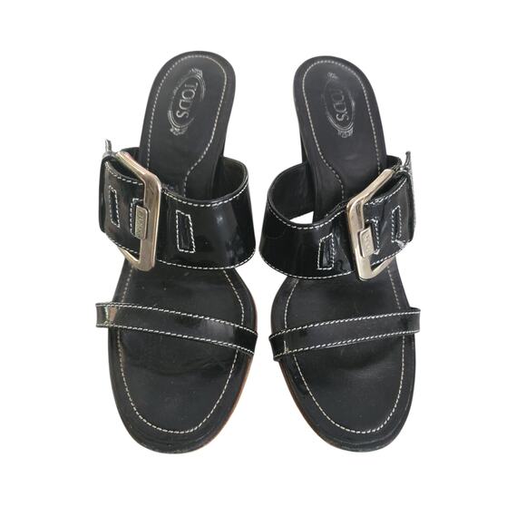Tod's Black Slip On Heels - Picture 1 of 8